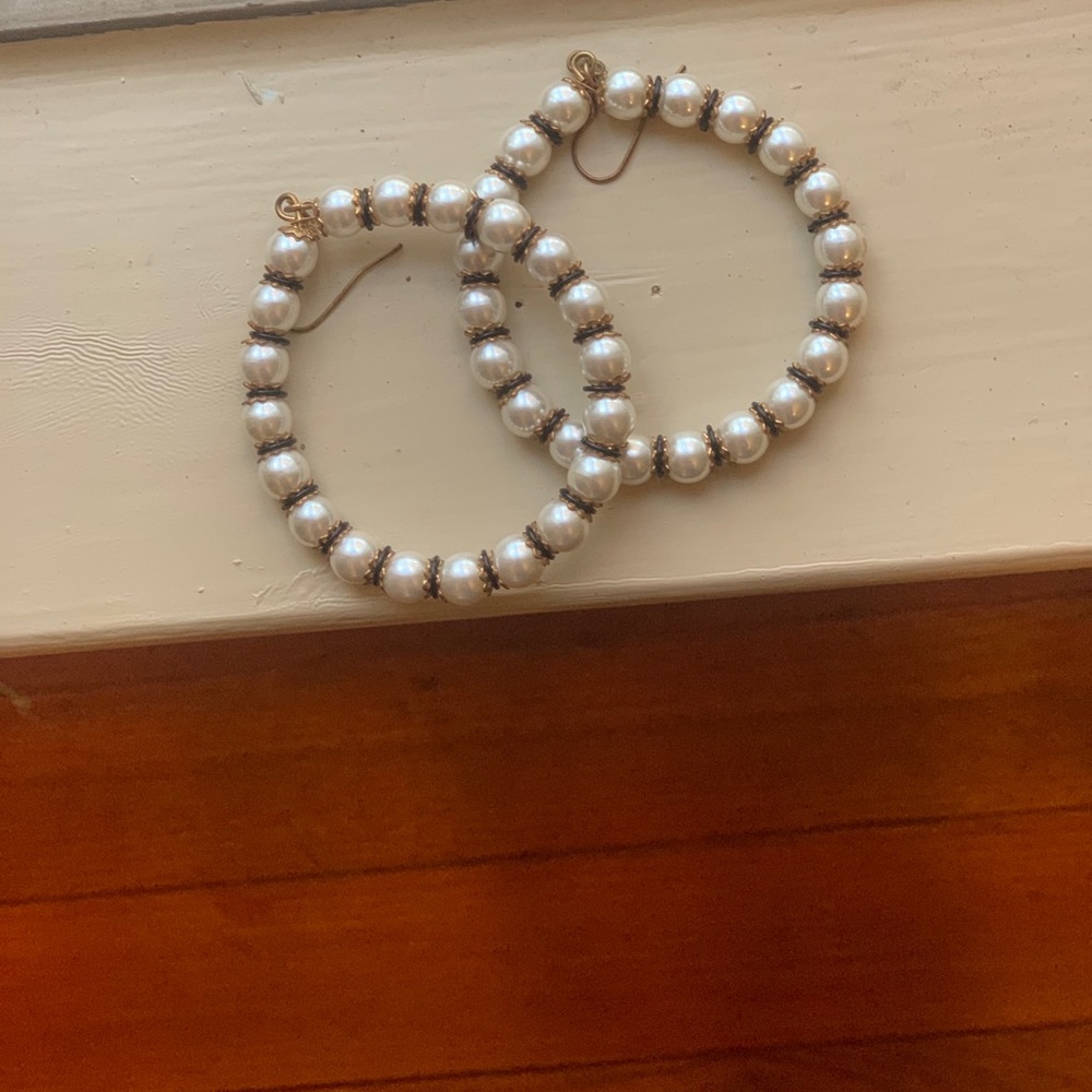 Pearl hoop earrings